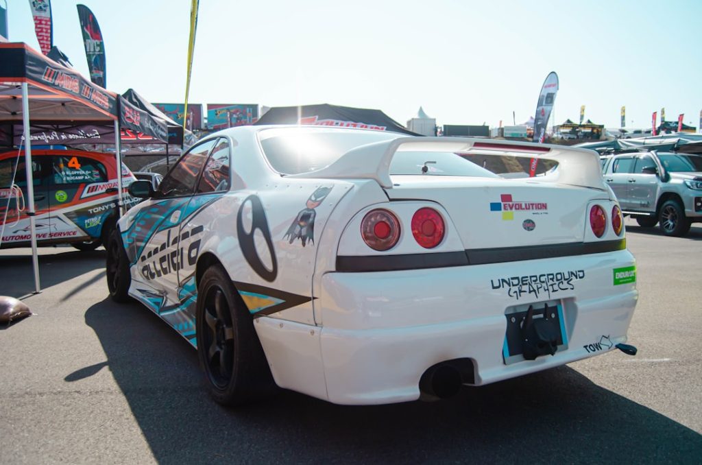 a white sports car