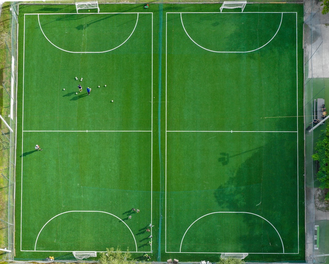 green and white soccer goal net