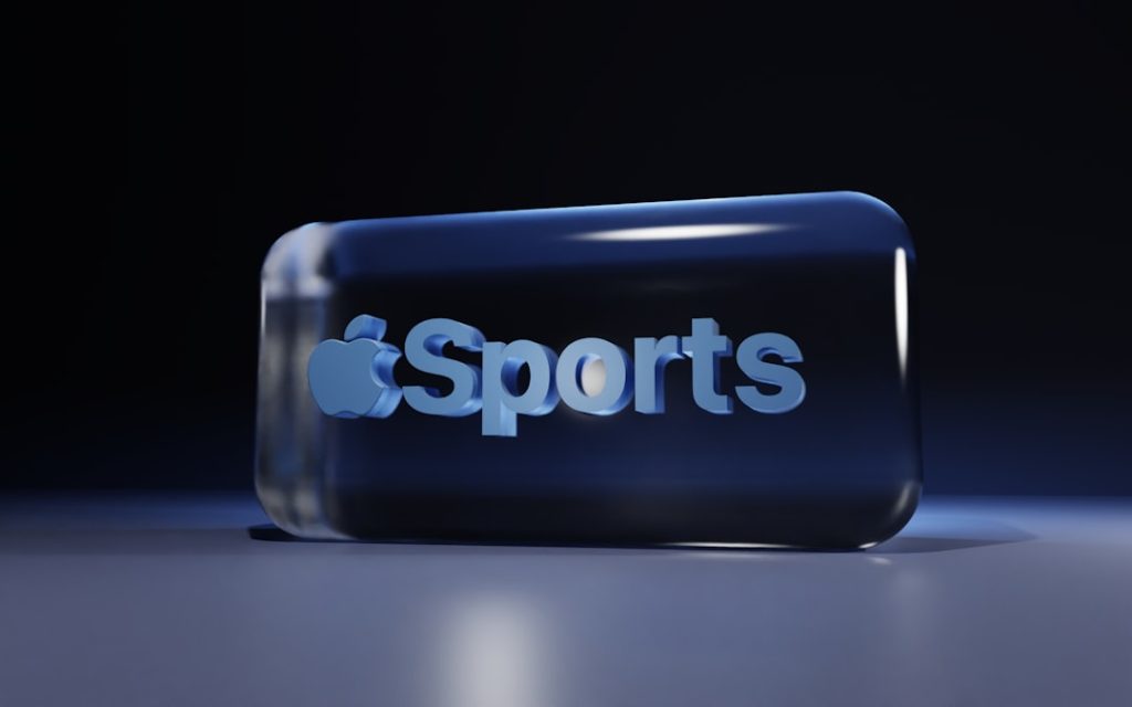Apple sports logo on a dark background