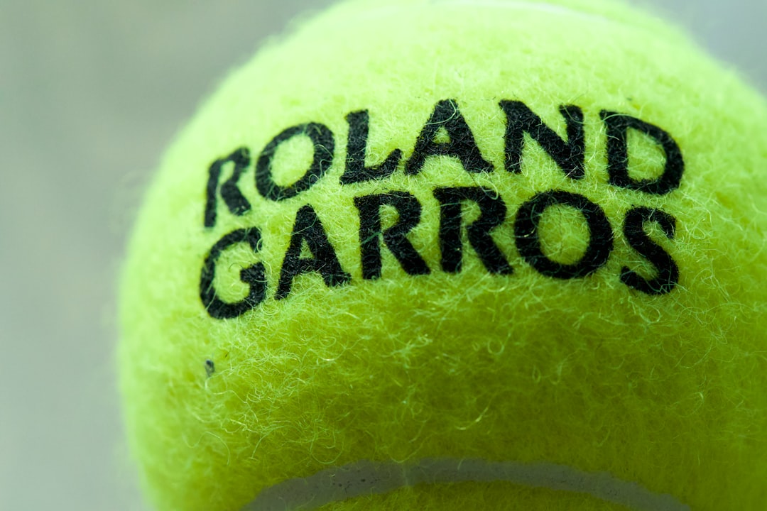 Close-up of a roland garros tennis ball