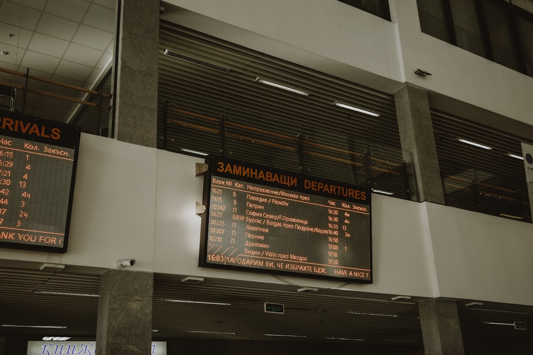 Departures board at a train station