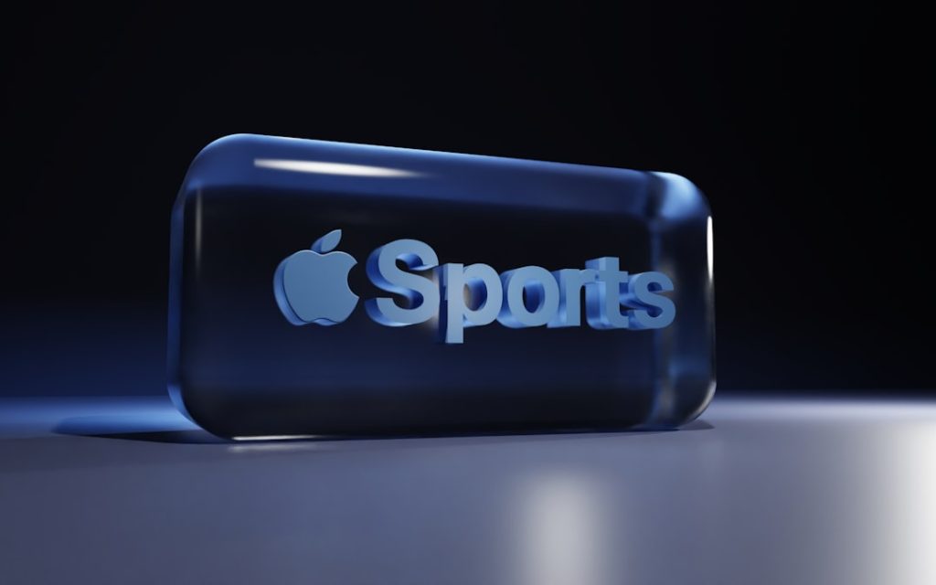 Apple sports logo on a dark background