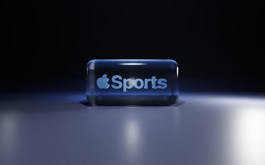 Apple sports logo on a reflective surface