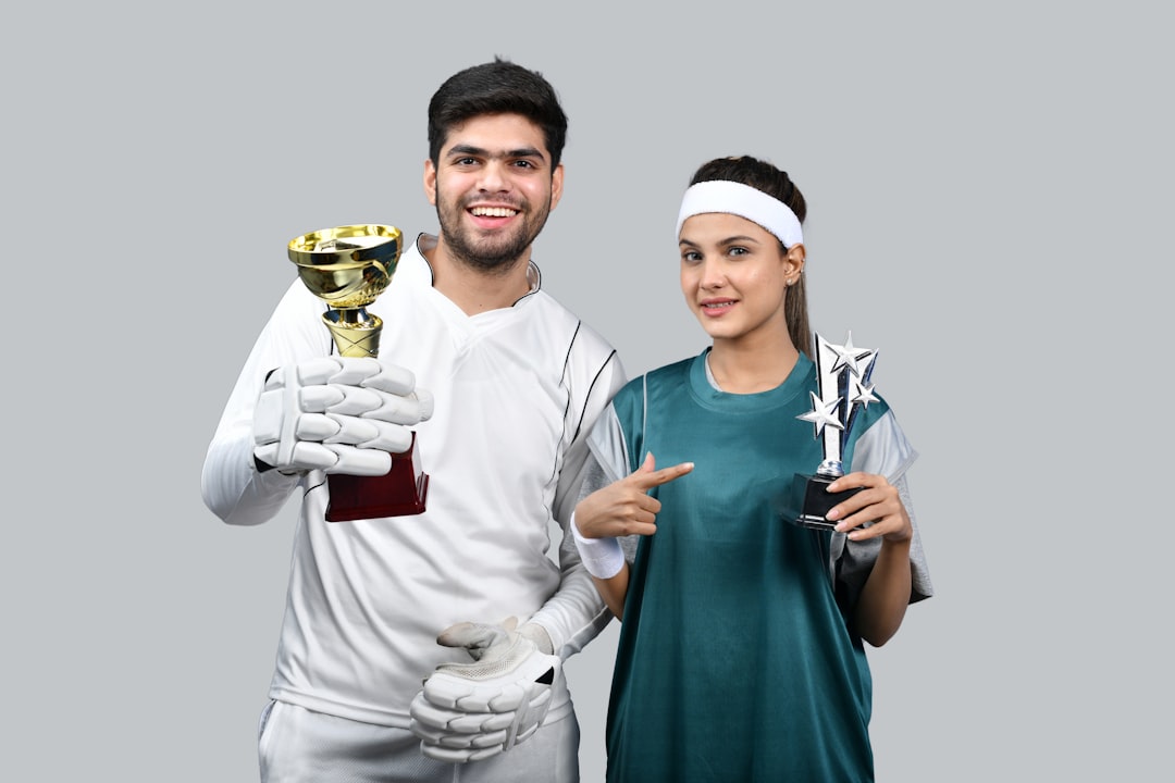 a man and woman wearing clothing