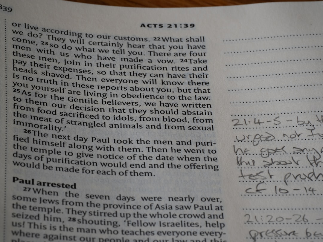 A book with writing on it sitting on a table