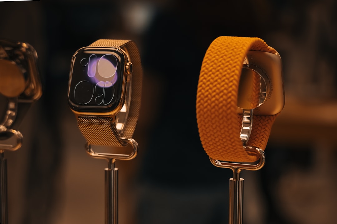 Two smartwatches displayed with different bands