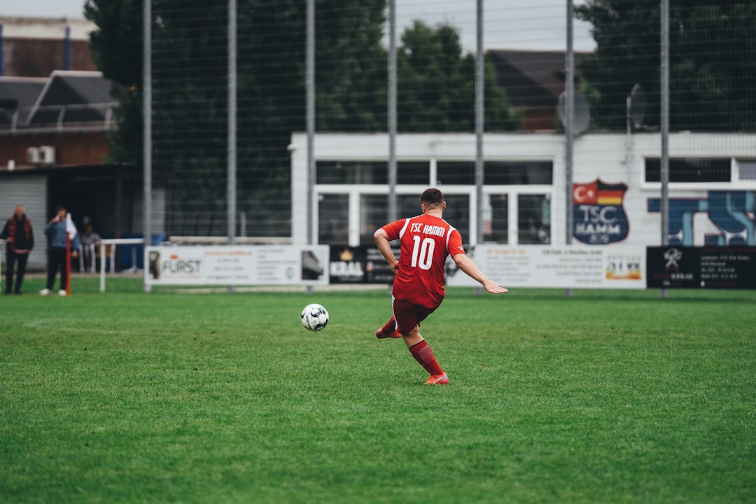 a person playing football